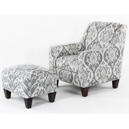 Casual Chair and Ottoman Set